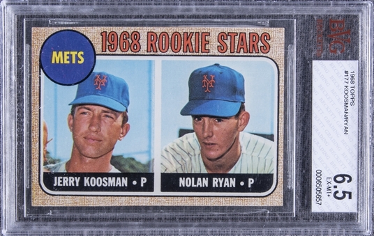 1968 Topps #177 Nolan Ryan Rookie Card – BVG EX-MT+ 6.5
